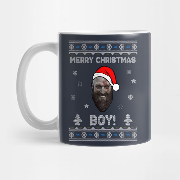 God Of War Kratos Merry Christmas Boy by StebopDesigns